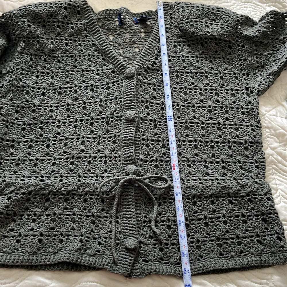 Crocheted Buttoned Down Sweater - image 6